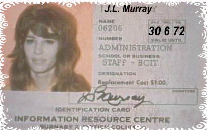 1972 BCIT Staff card